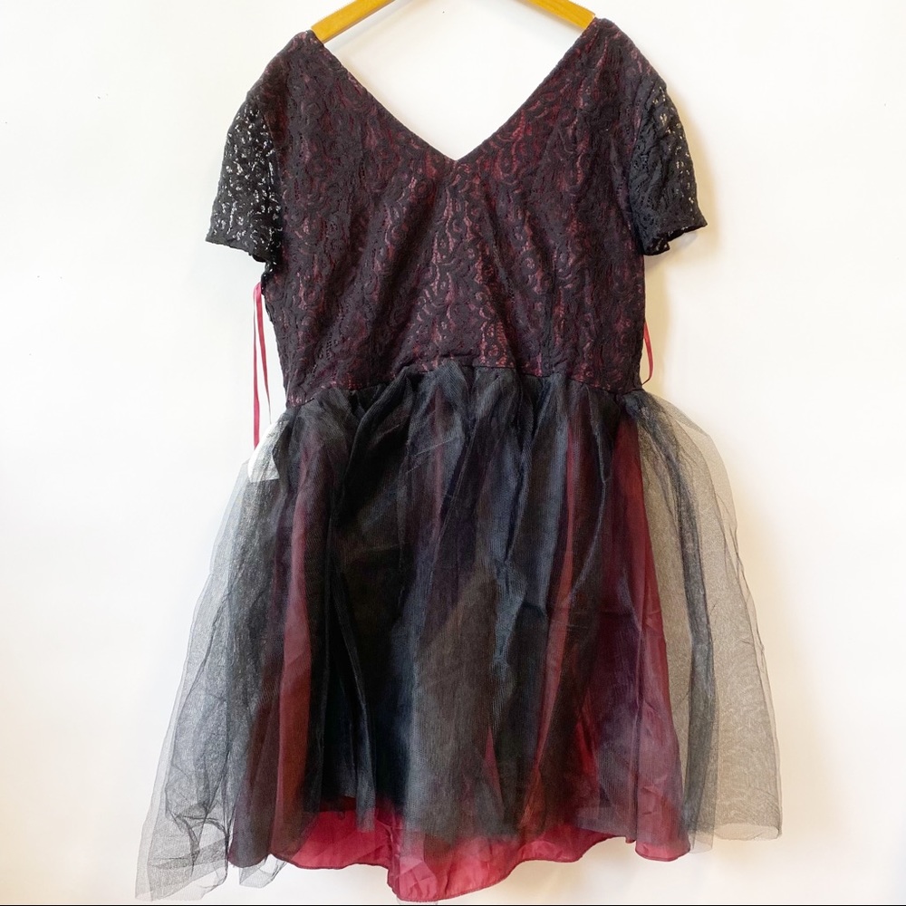 ASOS Curve Black Red Lace Tutu Dress Special Occasion Women's Plus Size 18 NWT - Picture 7 of 10